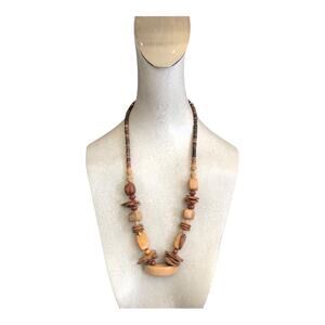 Vintage Bold Earthy Chunky 70’s Various Styles Sizes Wooden Beads Retro Necklace